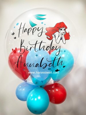 Personalised Mermaid Theme Bubble Balloon Singapore