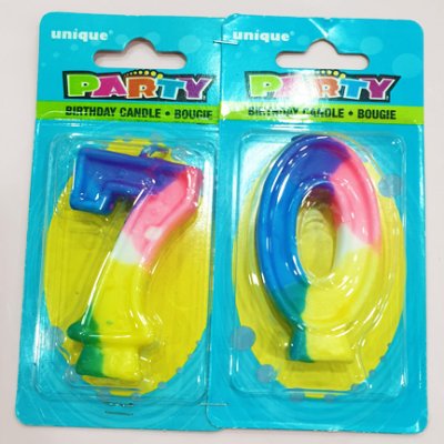 PROMO Number 7 and 0 Rainbow Candle Set Singapore
