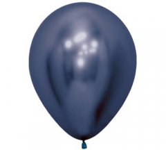 Chrome Navy Blue Helium Latex Balloon