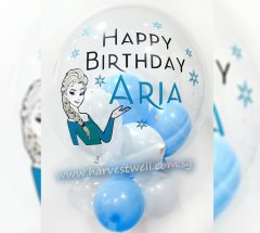 Personalised Frozen Elsa Theme Bubble Balloon
