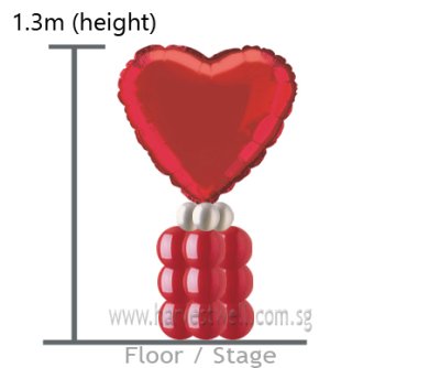 Customize Jumbo Heart Balloon Column Singapore