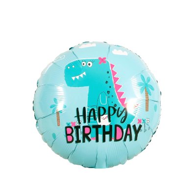 HBD Turquoise Dino Mylar Balloon Singapore