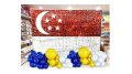 Singapore Flag Shimmery Wall with Balloon Garland Singapore