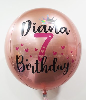 Princess Girl Birthday Customize ORBZ Balloon Singapore