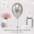 Metallic Silver Colour Helium Latex Balloon Singapore