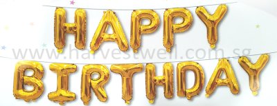 Happy Birthday Gold Mini Letter Balloon Set Singapore