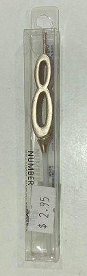 Rose Gold Number 8 Thin Birthday Candle Singapore