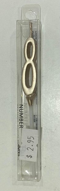 Rose Gold Number 8 Thin Birthday Candle Singapore