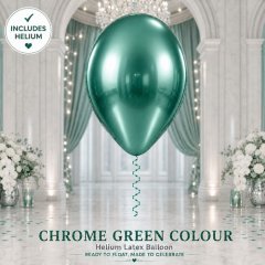 Chrome Green Helium Latex Balloon