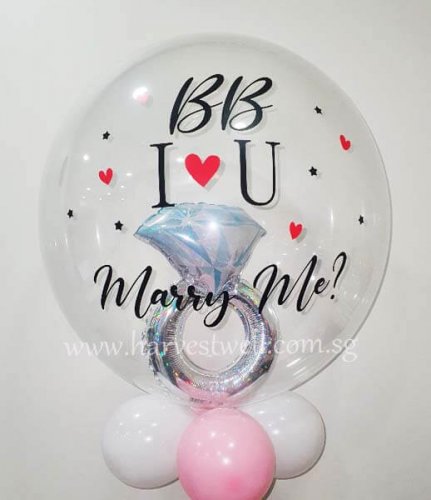 Customised I Love You Ring In Bubble Balloon