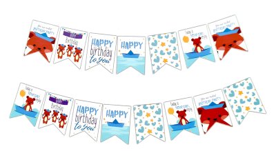 Happy Blue Bear Jointed Banner Singapore