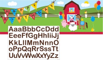 Barnyard Bash Customizing Letters Banner Singapore