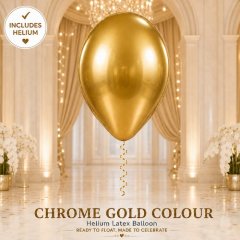 Chrome Gold Helium Latex Balloon