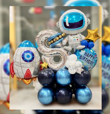 Number Organic Astronaut Balloon Centerpiece Singapore