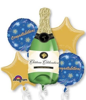 Congratulation Champagne Bottle Balloon Bouquet Singapore