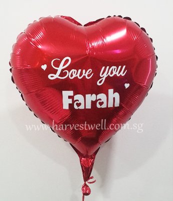 Red Heart Customized Balloon Singapore