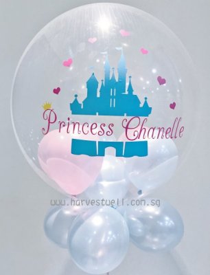 Personalised Castle Theme Bubble Balloon Singapore