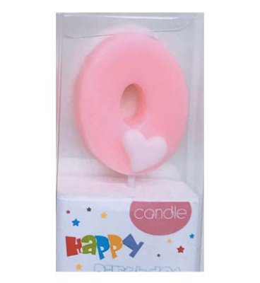 #0 Pink with White Heart Candle Singapore