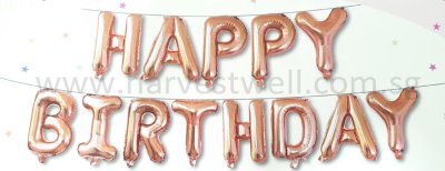 Happy Birthday Rose Gold Mini Letter Balloon Set Singapore