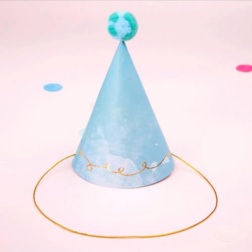 Ocean Blue Birthday Party Cone Hat
