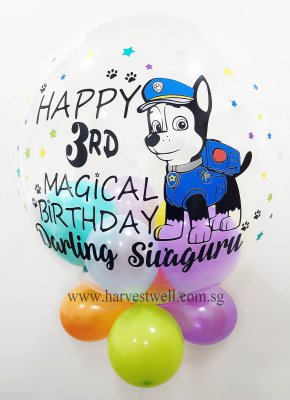 Personalised Paw Patrol Theme Bubble Balloon Singapore