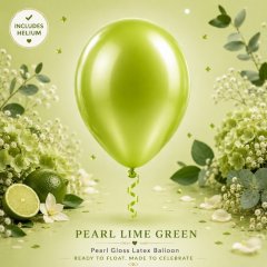 Pearl Lime Green Helium Latex Balloon