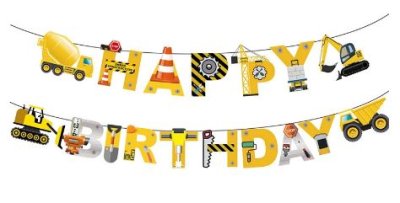 Happy Birthday Construction Jointed Banner Singapore