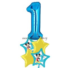 Mickey 1st Birthday Age Balloon Bouquet