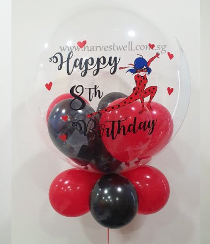 Personalised Ladybug Theme Bubble Balloon