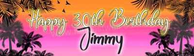 Sunset Night Party Birthday Customized Banner Singapore