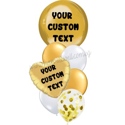 Personalised Orbz (Heart) Balloon Bouquet Singapore