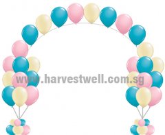 Helium Balloon Column with String Arch