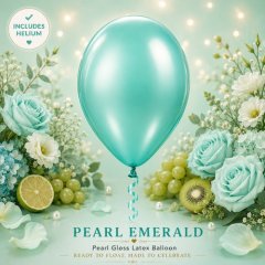 Pearl Emerald Green Helium Latex Balloon