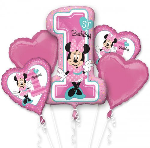 Minnie 1st Birthday Balloon Bouquet