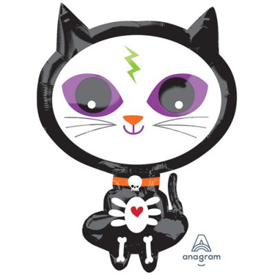 Halloween Skelly Kitty JR Shape Mylar Balloon Singapore