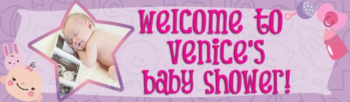 Baby Girl Shower (Photo) Customized Banner