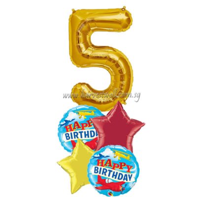 Airplane Birthday Age Balloon Bouquet Singapore