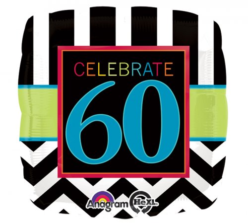 Celebrate 60 Square Mylar Balloon