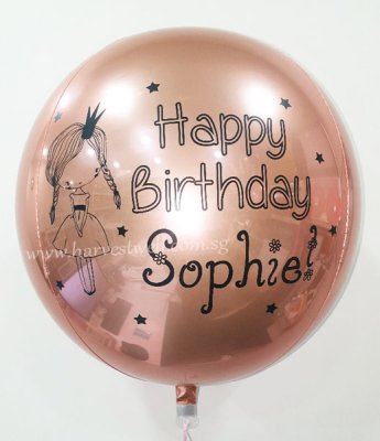 Customize Girls Are Princess ORBZ Balloon Singapore