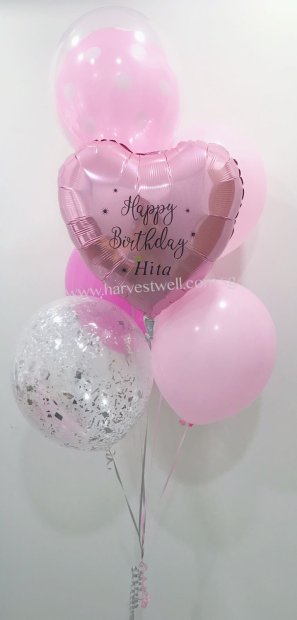 Customize Pink Birthday Balloon Bouquet Singapore