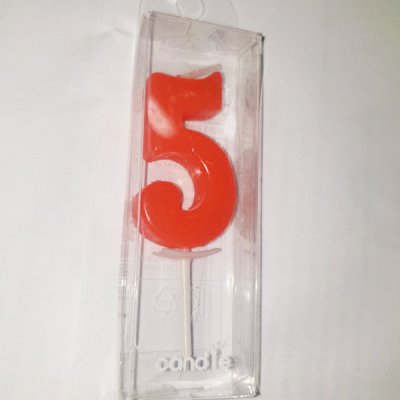 Red Number 5 Birthday Candle Singapore