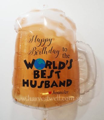 Beer Mug World's Best Husband Customised Balloon Singapore