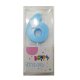 #6 Blue with White Heart Candle