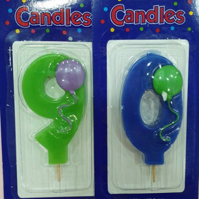PROMO Number 9 and 0 Balloon Candle Set Singapore