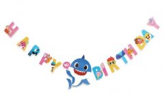 Happy Birthday Baby Shark Jointed Banner