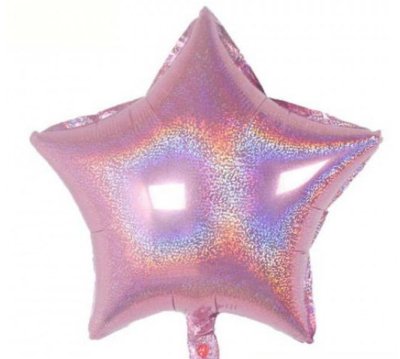 Holographic Pink Star Shape Mylar Balloon Singapore
