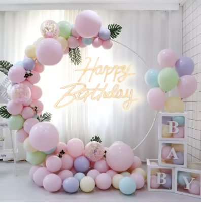 Sweet Macaron Theme Styling Balloon Garland Setup Singapore