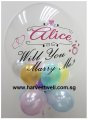 Customised Classic Will You Marry Me Bubble Balloon Singapore