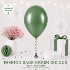 Sage Green Colour Helium Latex Balloon