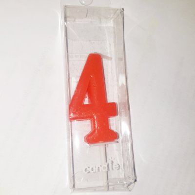 Red Number 4 Birthday Candle Singapore